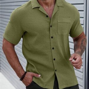 Olive Green Men's Short Sleeve Shirt